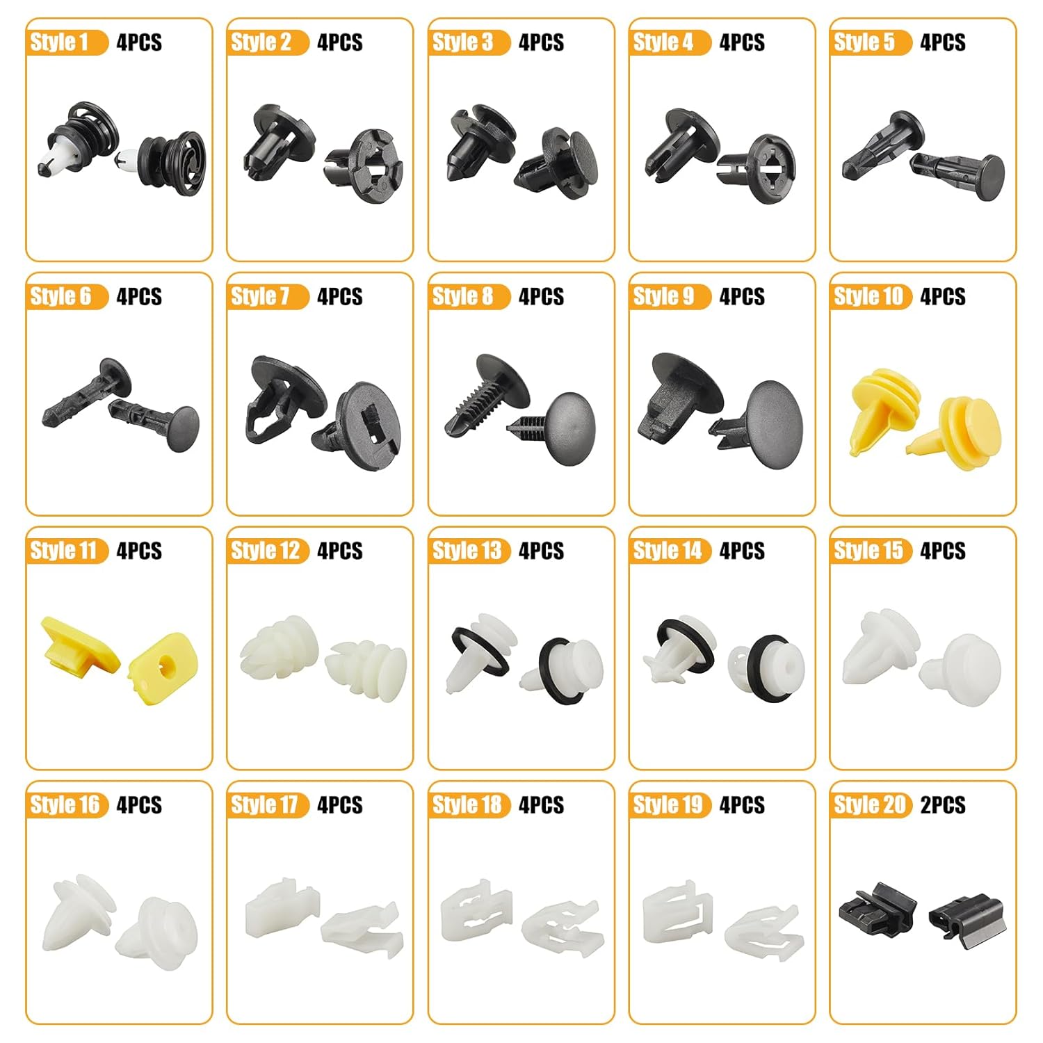 300PCS Tesla Fasteners Clips Nuts Plastic Rivets Kit for Tesla Model 3/Y/X/S