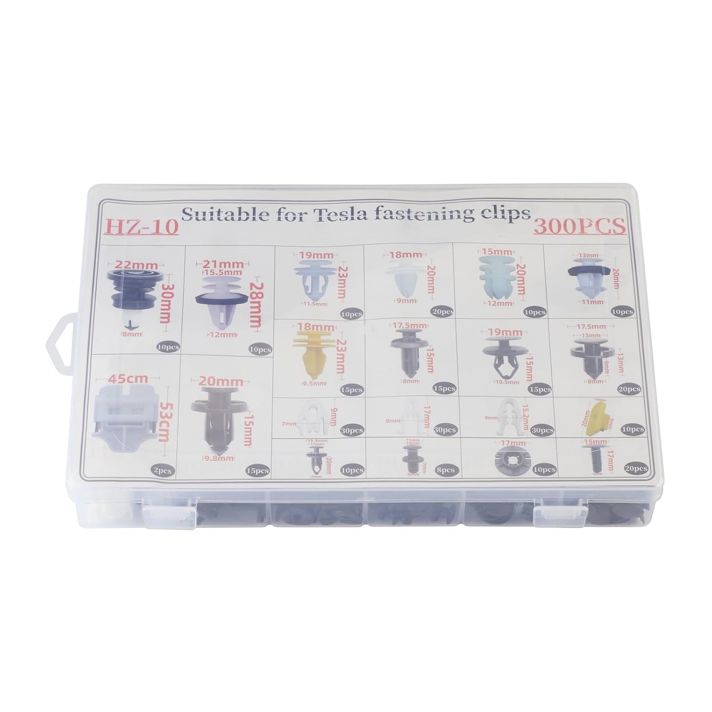 300PCS Tesla Fasteners Clips Nuts Plastic Rivets Kit for Tesla Model 3/Y/X/S