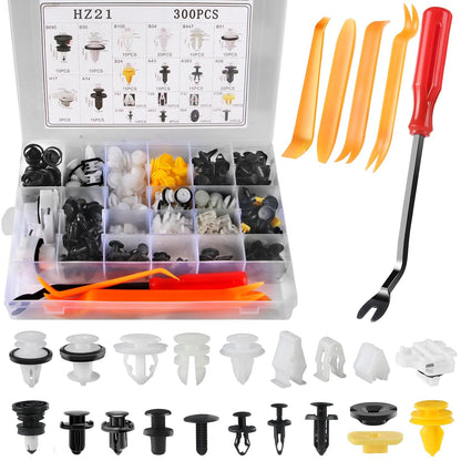300PCS Tesla Fasteners Clips Nuts Plastic Rivets Kit for Tesla Model 3/Y/X/S 300Pcs Clips + 5 Remover