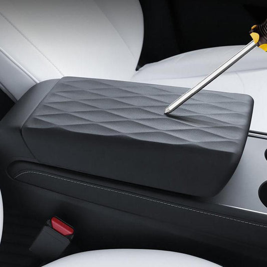 Model Y / 3 armrest box decorative cover for Tesla TPE material, scratch-resistant and wear-resistant for Tesla(2017-2023)