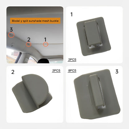 Sunshade Clips- Fits All Model Beige Full Set 12 pcs(2*middle clips+2*connect clips+8*side clips)