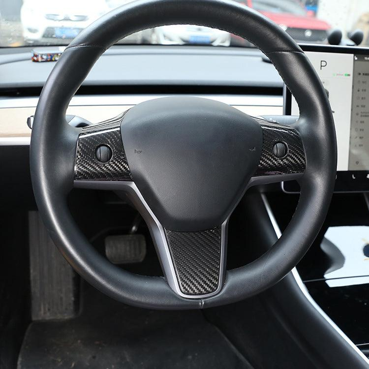 [Real Carbon Fiber] Steering Wheel Cover For Model 3/Y Accessories (2017-2023)