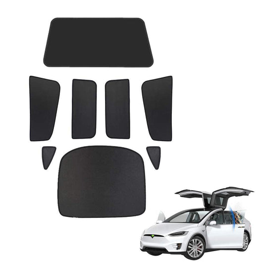 Whole Car Window & Sunroof Covercraft Dense Mesh Sunshade Kit (8 pcs) for Tesla Model X(2015-2020) Car Accesories Full Set A (8 pcs)