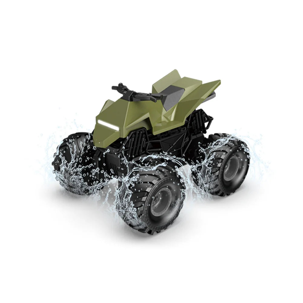 1:20 Scale Cybertruck-Inspired Amphibious RC Toy Car — 4WD Off-Road All-Terrain Truck TCS25 Motorcycle (Standard) Green