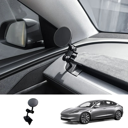 360° Adjustable Magnetic Phone Mount for Tesla Model Y Juniper 2025+ / Model 3 Highland 2024+ Fixed Base + Adjustable Arm Model 3 Highland 2024+