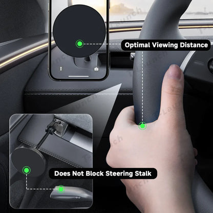 360° Adjustable Magnetic Phone Mount for Tesla Model Y Juniper 2025+ / Model 3 Highland 2024+