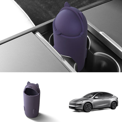 Central Control Silicone Trash Can For Tesla Model Y Juniper 2025+ Purple
