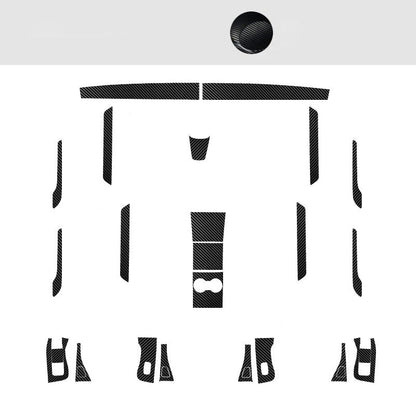 Carbon Fiber Interior Wrap Kit Sticker for Tesla Model 3 2022-2023 Model 3 22 pieces of interior + anti-kick film + center pillar sticker