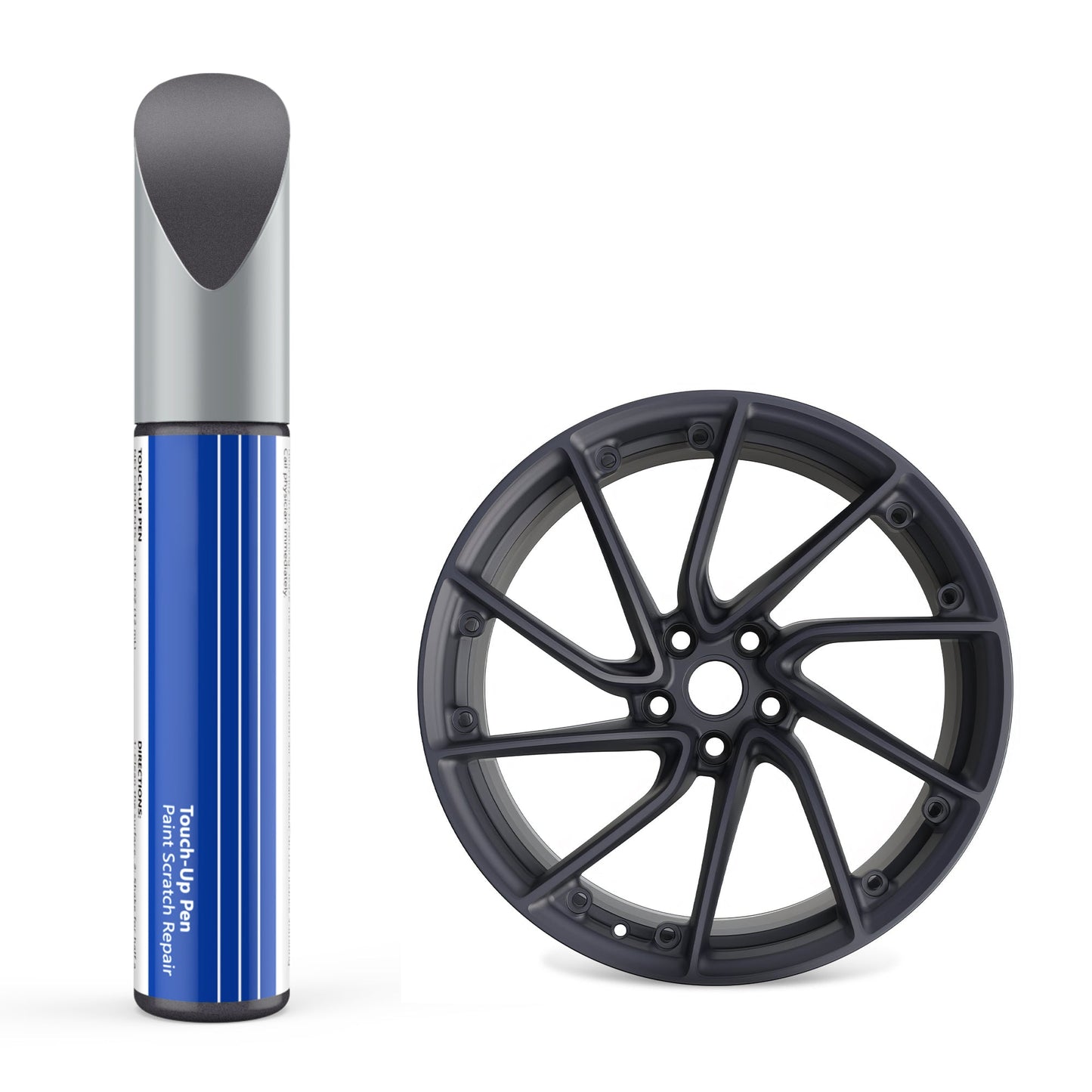 Wheel Rims Touch Up Paint for Tesla 2024 Model 3 Highland - DIY Curb Rash Repair with Color-matched Touch Up Paint Incognito Grey (fits 20'' Performance Wrap wheel)