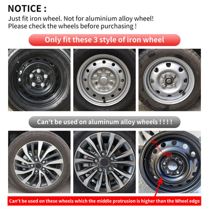 15" Steel Wheel Hubcap Cover for Iron Rims – Set of 4