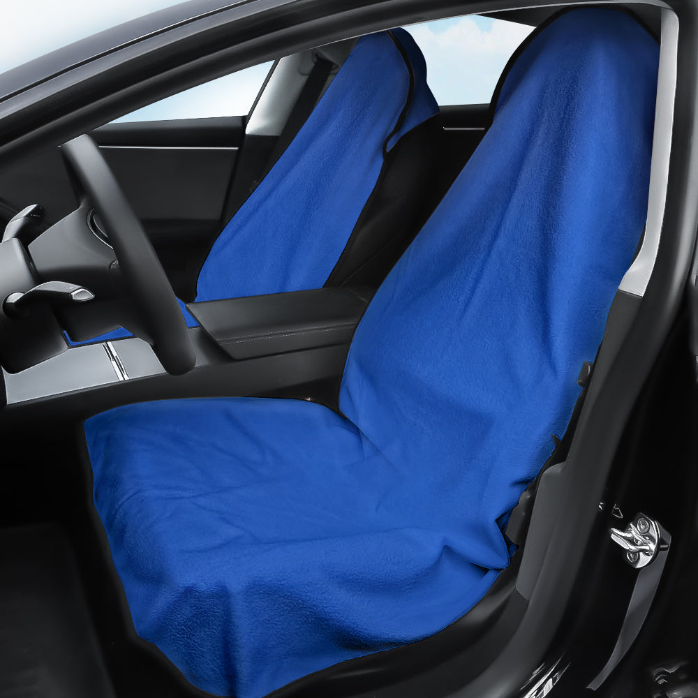 Machine Washable Waterproof Towel Seat Cover Protector - Fits All Cars Front Seat (2 Pcs) Blue