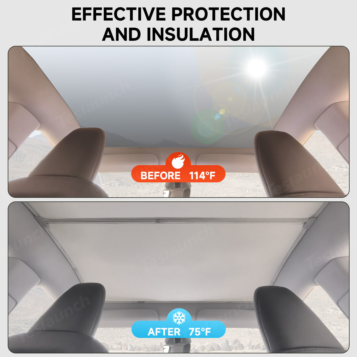 Split Nano Ice Crystal Glass Roof Sunshade for Tesla Model Y Juniper 2025+