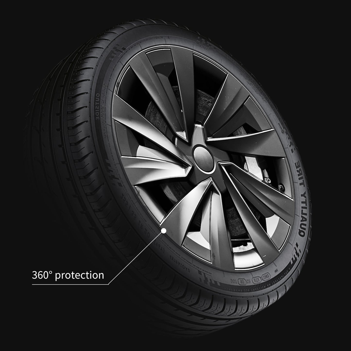 Design for Tesla Model Y Juniper 2025+ Wheel Cover 20 Inch 4pcs Black Turbine Style Hubcaps
