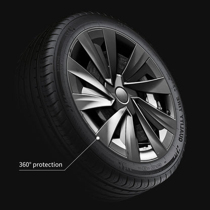 Design for Tesla Model Y Juniper 2025+ Wheel Cover 20 Inch 4pcs Black Turbine Style Hubcaps