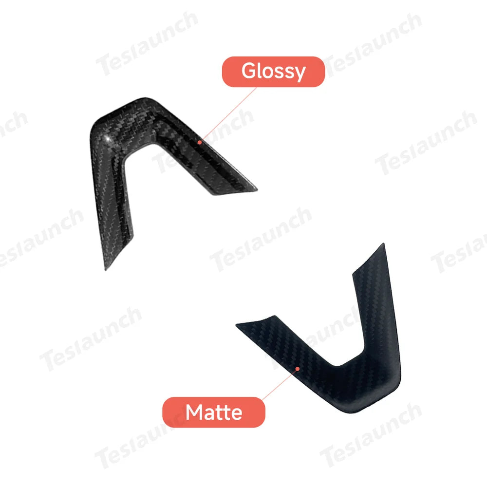 [Real Carbon Fiber] Steering Wheel Panel Covers (2PCS) for Tesla Model 3 Highland 2024+