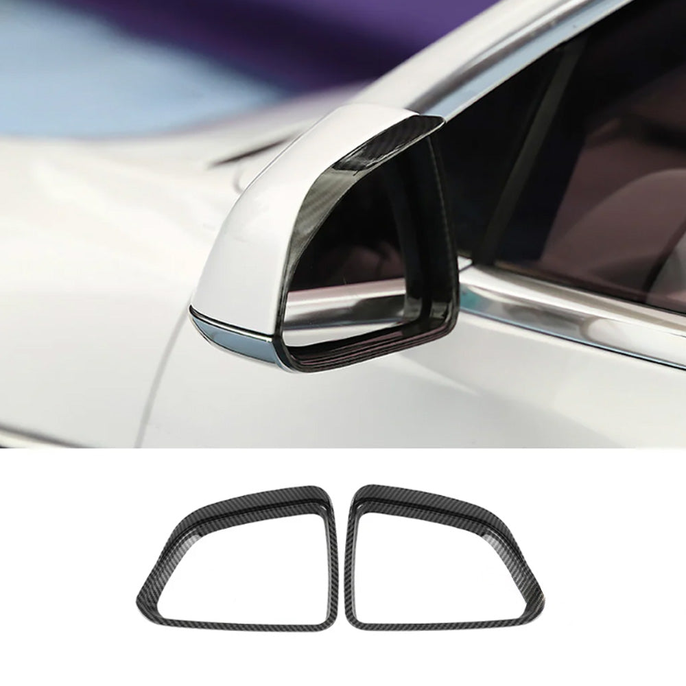 Rear View Mirrors Rain Guard (Carbon Fiber Pattern ABS) for Tesla Model 3/Y (2 Pcs) Model 3