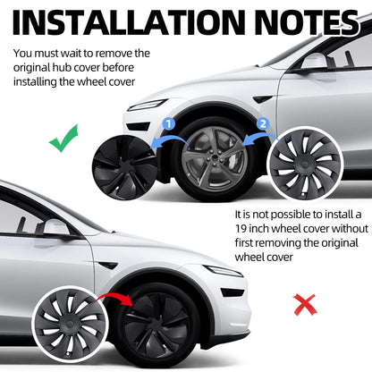 19 Inch Cyclone Style Black Hubcaps For Tesla Model Y Juniper