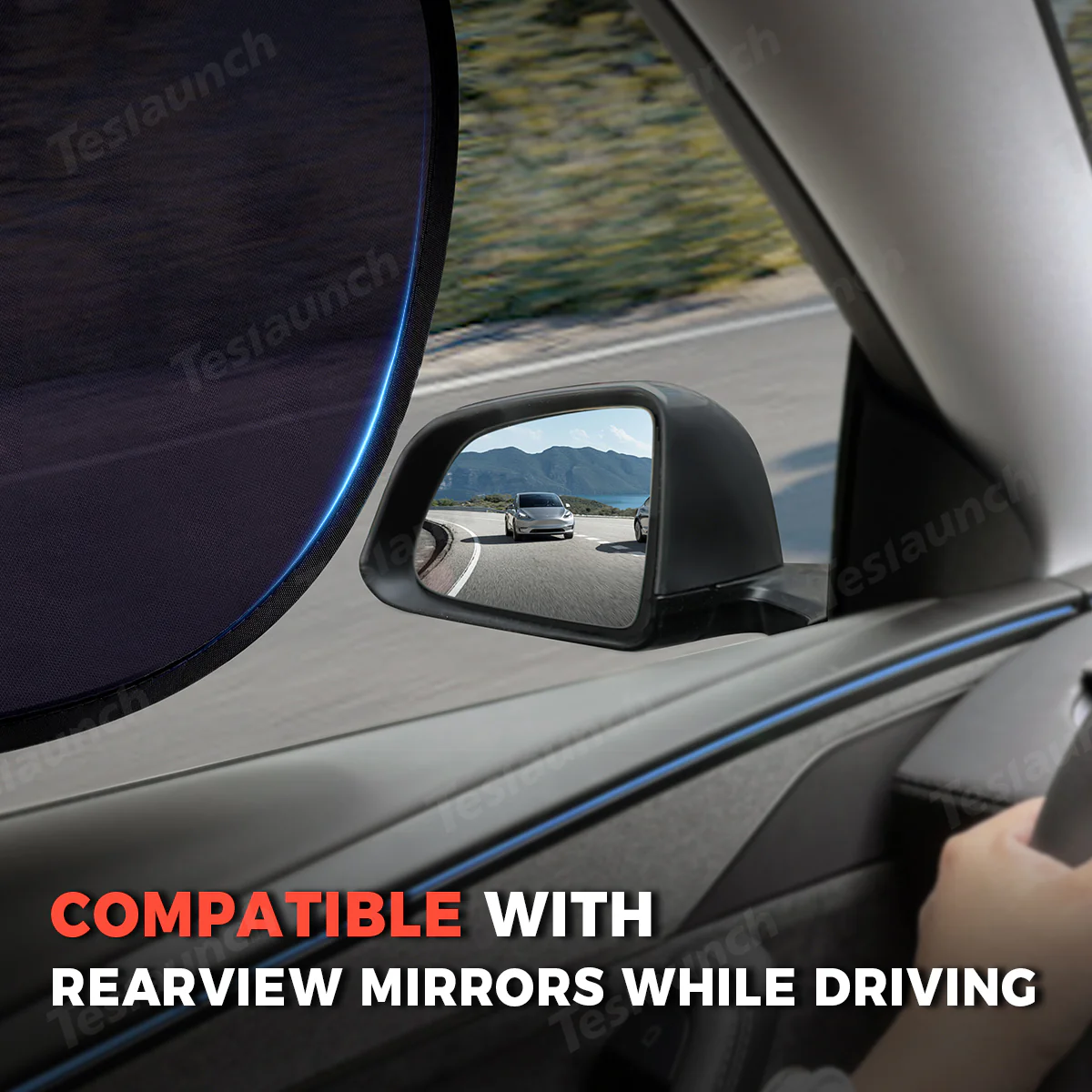 Static Cling Mesh Insulated Side Window Sunshade For Tesla Model 3/Y