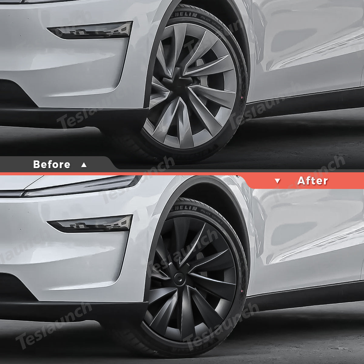 Helix 2.0 Style Wheel Hubcaps (Set of 4) for Tesla 2025+ Model Y Juniper 20'' Helix 2.0 Wheels