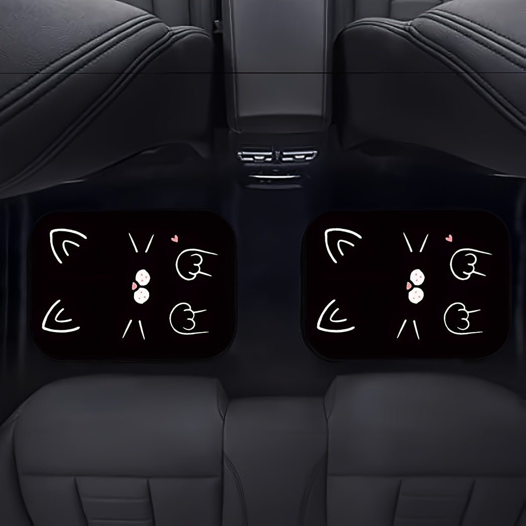 4pcs Set Cute Cartoon Cat Car Floor Mats Fit for Tesla Car Carpet Mats For Model 3 Model Y Car Accessories