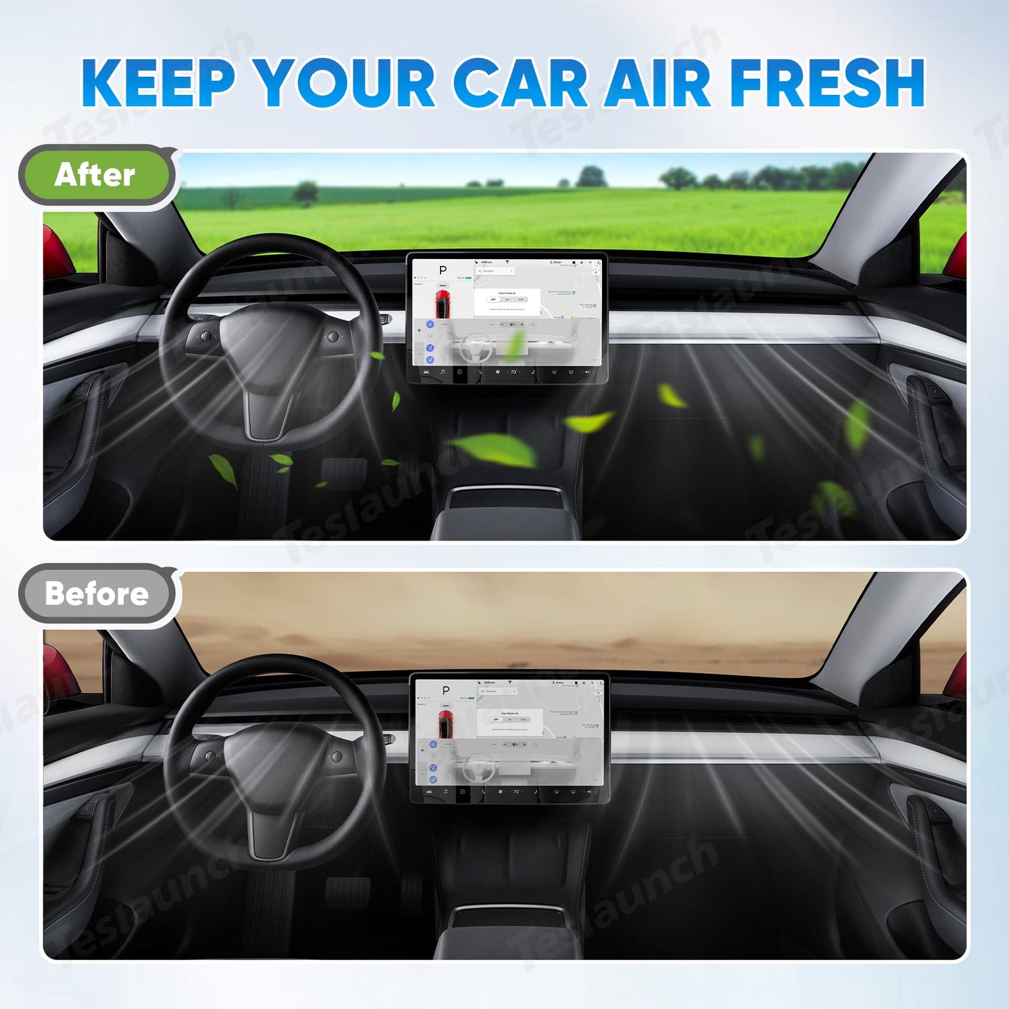 Cabin Air Filter & HEPA Filter with Activated Carbon for Tesla Model Y