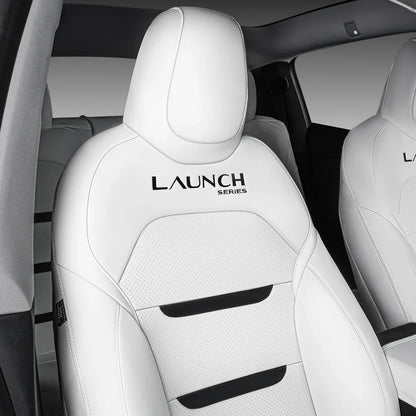 All-Inclusive Seat Cover for New Tesla Model Y Juniper 2025+ (3-Lined Insignia With Launch Series Embroidery Logo)