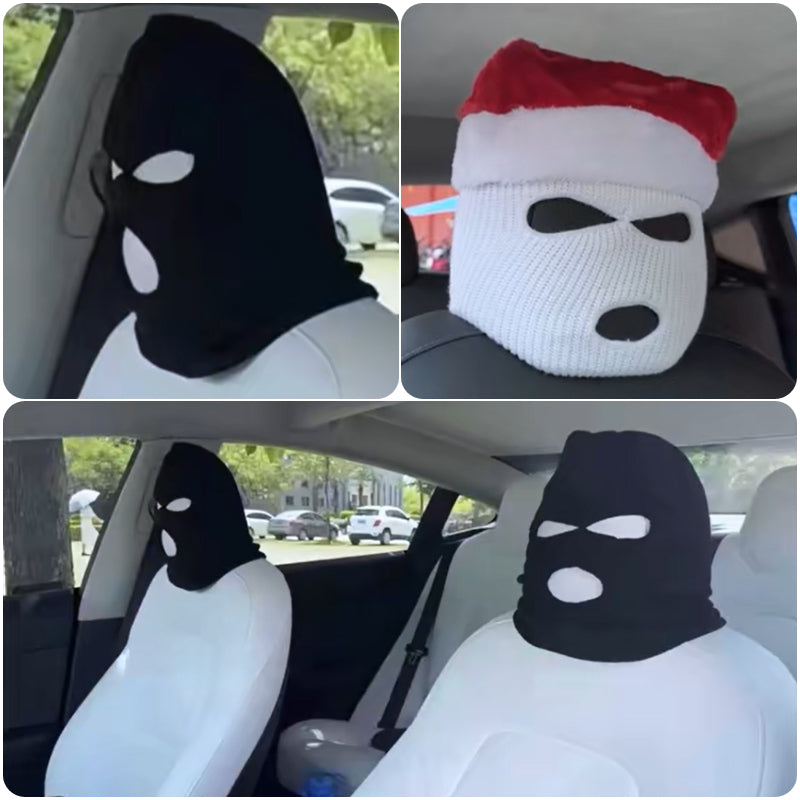 Personalized Funny Hat for Tesla Car Seat Headcover- Fits Model 3/Y/S/X Black 2 PCS