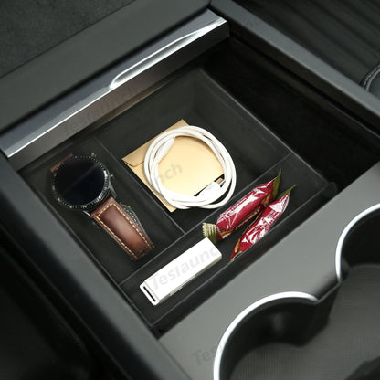 Center Front Storage Box for Tesla Model Y Juniper 2025+ Flock Center Front