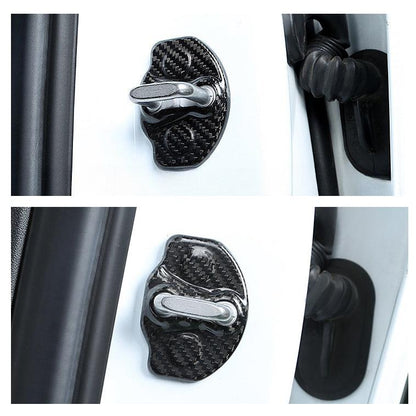 [Real Carbon Fiber] Door Latch Lock Cover Protector for Tesla Model 3/Y (4pcs) (2017-2023)