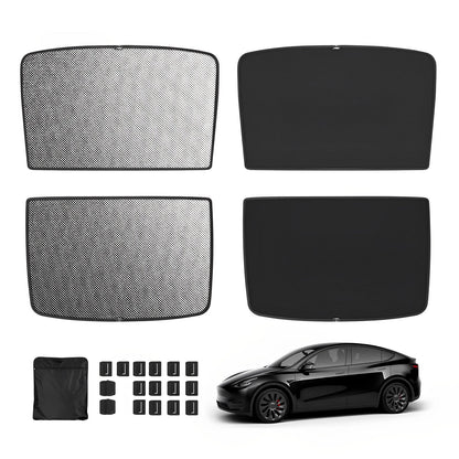 Upgrade Built-in Reflective Sunroof Sunshade for Model Y / Model 3 Black