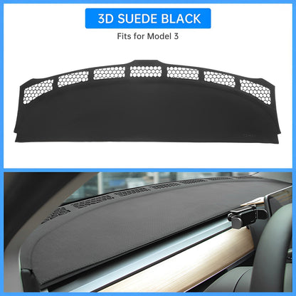 Anti-Glare Dash Mat for Tesla Model 3/Y 3D Suede Black Model 3