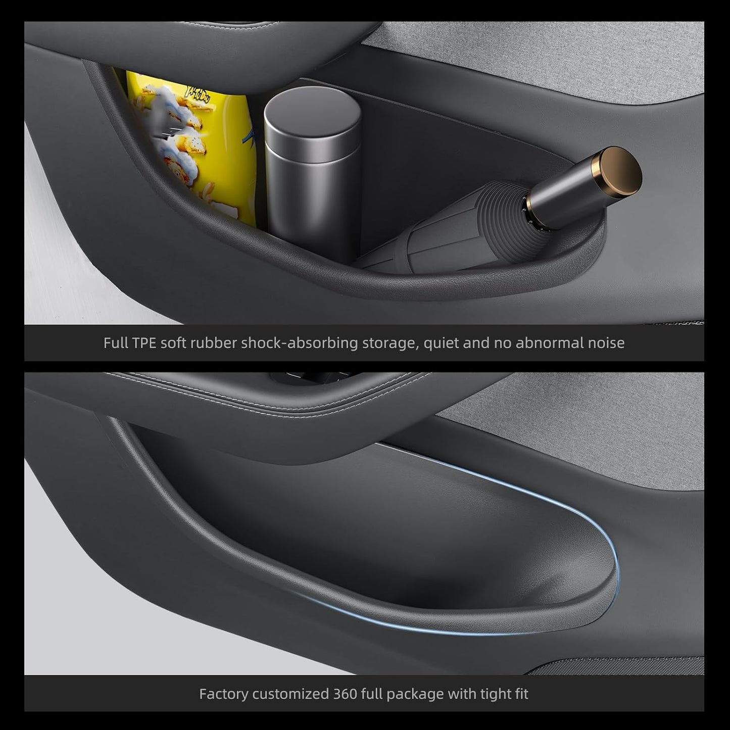 Waterproof TPE Door Organizer Bin for Tesla Model 3 Highland Y Juniper