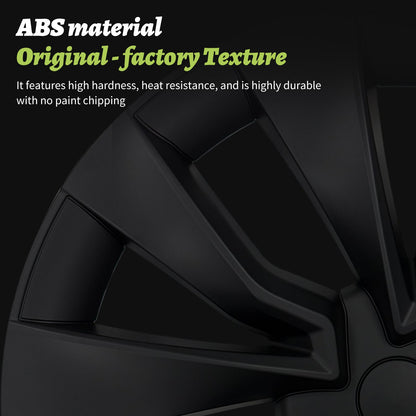 19 Inch Model 3 Highland Hubcap Design for Tesla Highland Model 3 2023-2025 Black 4pcs Wheel Covers