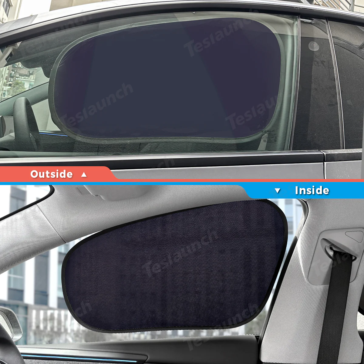 Static Cling Mesh Insulated Side Window Sunshade For Tesla Model 3/Y