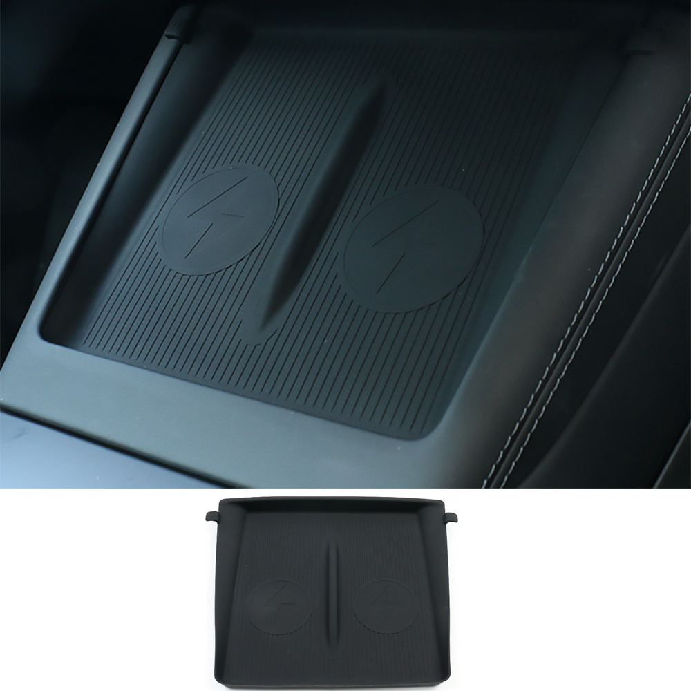 Anti-Slip Silicone Wireless Charging Pad for Tesla Model 3 Highland 2024+ Black
