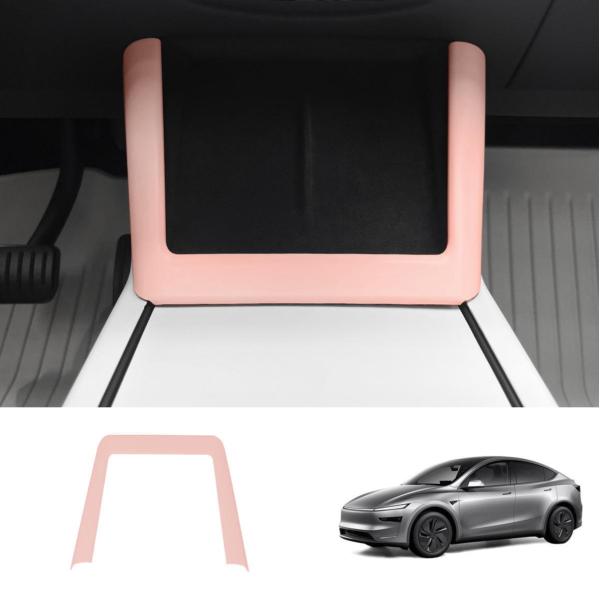 Center Console Wireless Charging Trim (ABS) for Tesla Model Y Juniper 2025+ Matte Pink