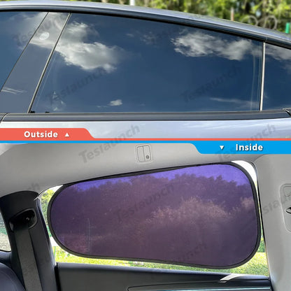 Static Cling Mesh Insulated Side Window Sunshade For Tesla Model 3