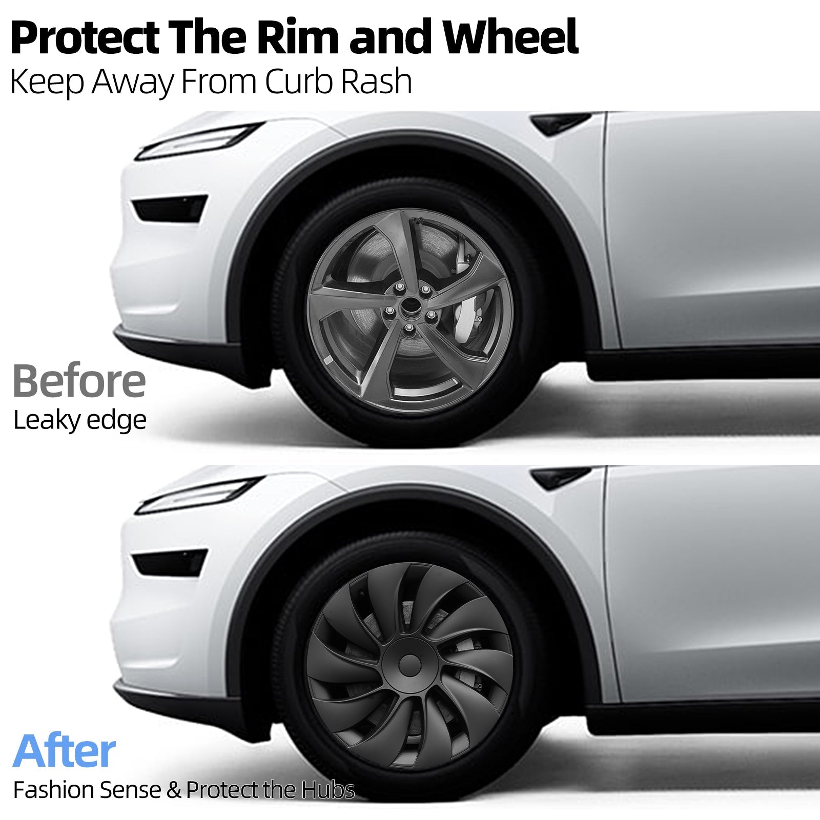 19 Inch Cyclone Style Black Hubcaps For Tesla Model Y Juniper