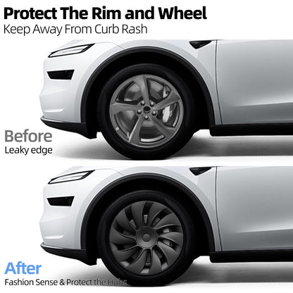 19 Inch Cyclone Style Black Hubcaps For Tesla Model Y Juniper