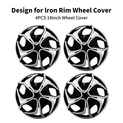 14" Flower Style Wheel Covers Hubcaps for Universal Fit R14 Tire Steel Wheels 4 PCS