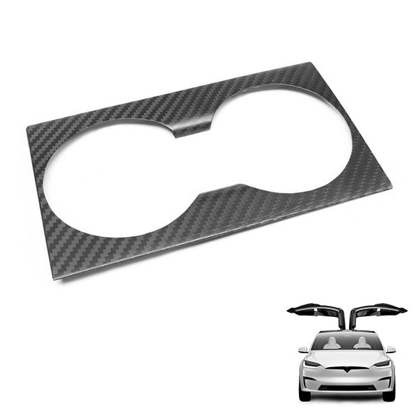 [Real Carbon Fiber] Center Console Cover Kit For Model X 2021+ Cup Holder Cover