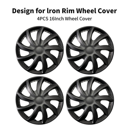 15" Storm Style Wheel Covers Hubcaps for Universal Fit R15 Tire Steel Wheels 4 PCS