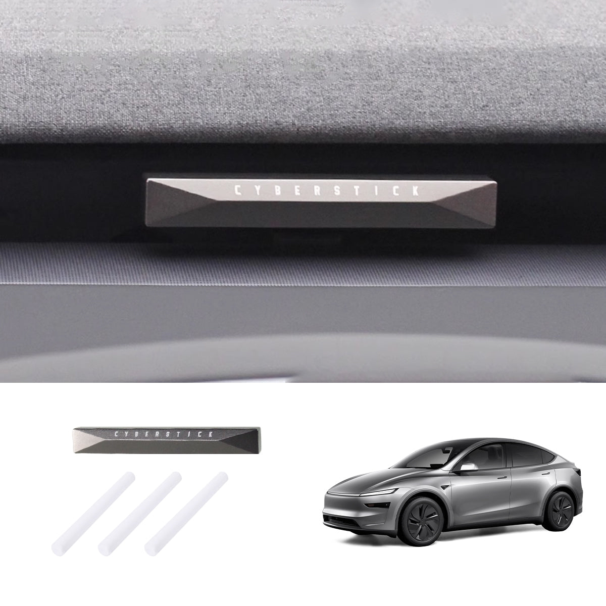 Cybertruck Style Dashboard Air Freshener For Tesla Model Y Juniper 2025+/Model 3 Highland 2024+ Deep Space Gray