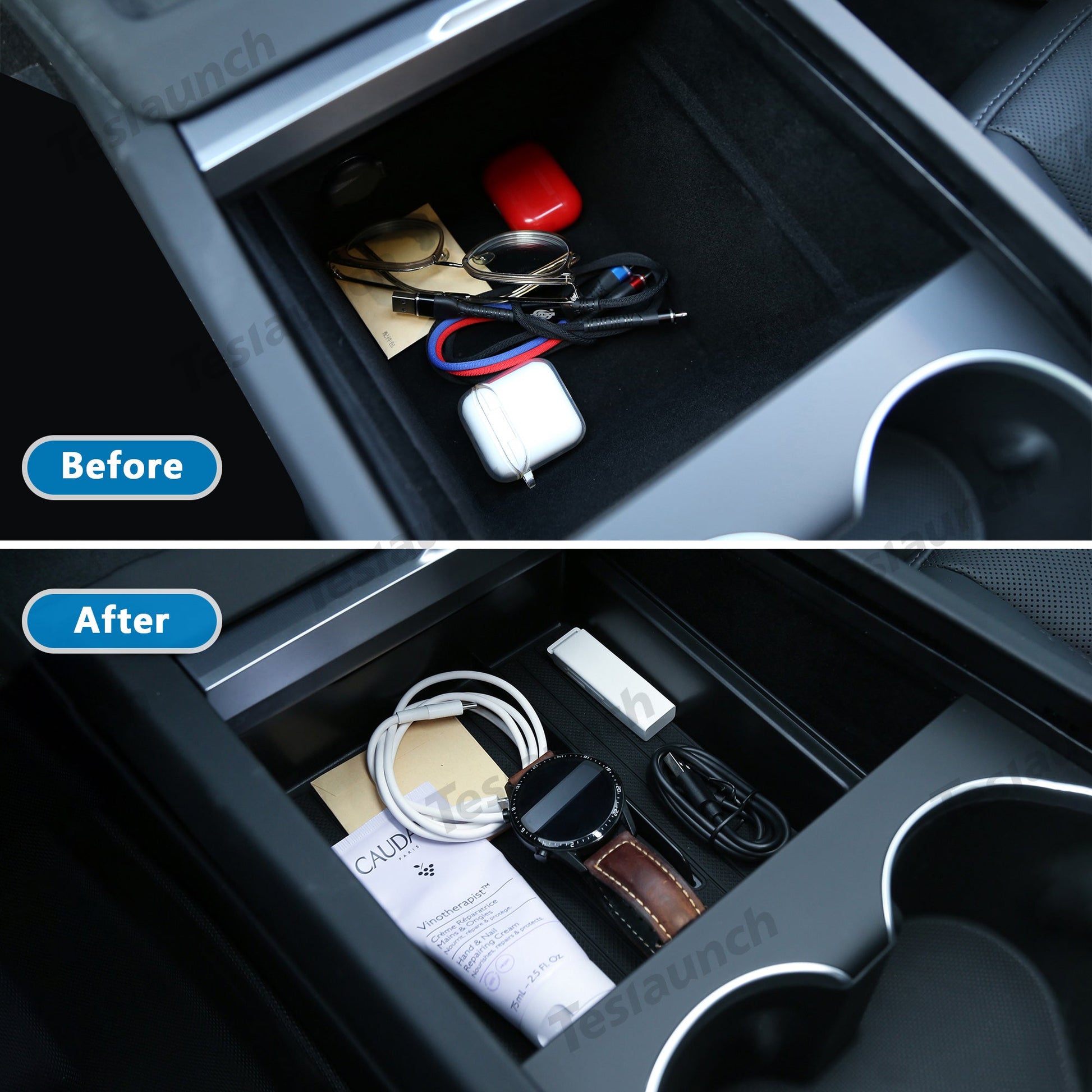 2024 Model 3 Highland Center Console & Armrest Storage Box for Tesla