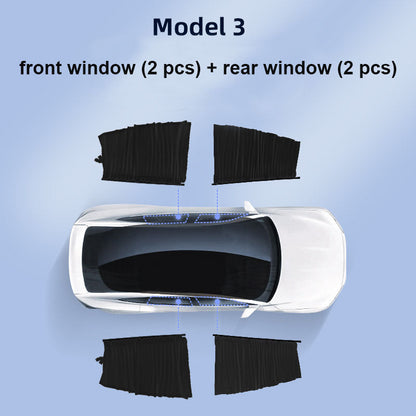 Side Window Track Slide Privacy Curtain Sunshade for Tesla Model 3/Y