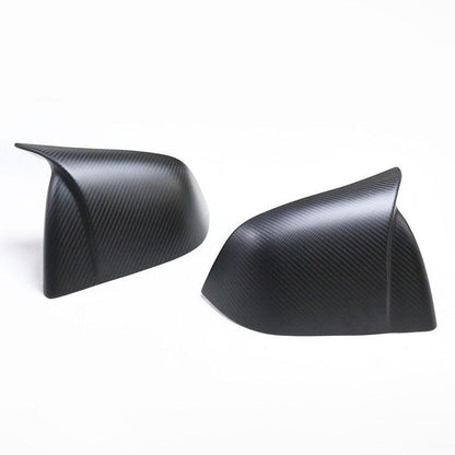 [Real Carbon Fiber] GT Style Side Mirror Cover for Tesla Model Y, Rear View Mirrors Cover Cap (2020-2024) Real Matte Carbon Fiber