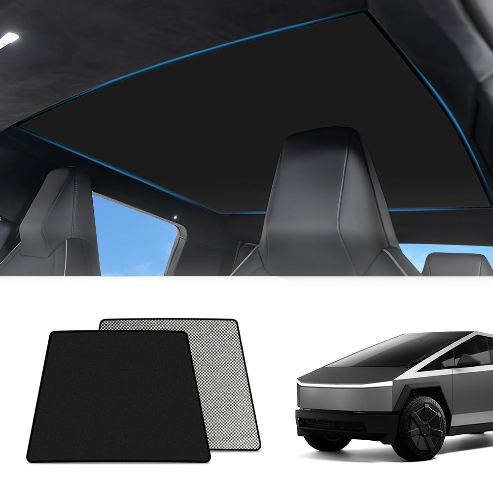 Electrostatic Adsorption Sunroof Ice Crystal Glass Roof Sunshade for Cybertruck Black