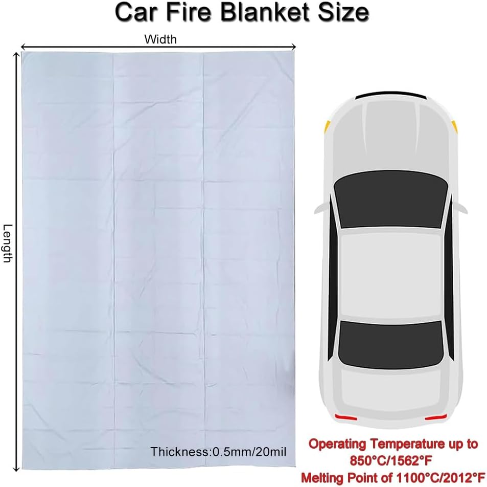4x6m Emergency Fire Blanket for Car EV Vehicle Portable Extinguisher