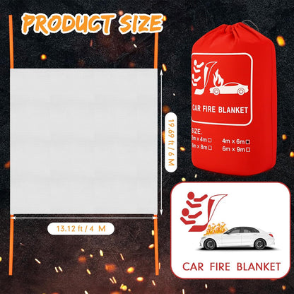 4x6m Emergency Fire Blanket for Car EV Vehicle Portable Extinguisher