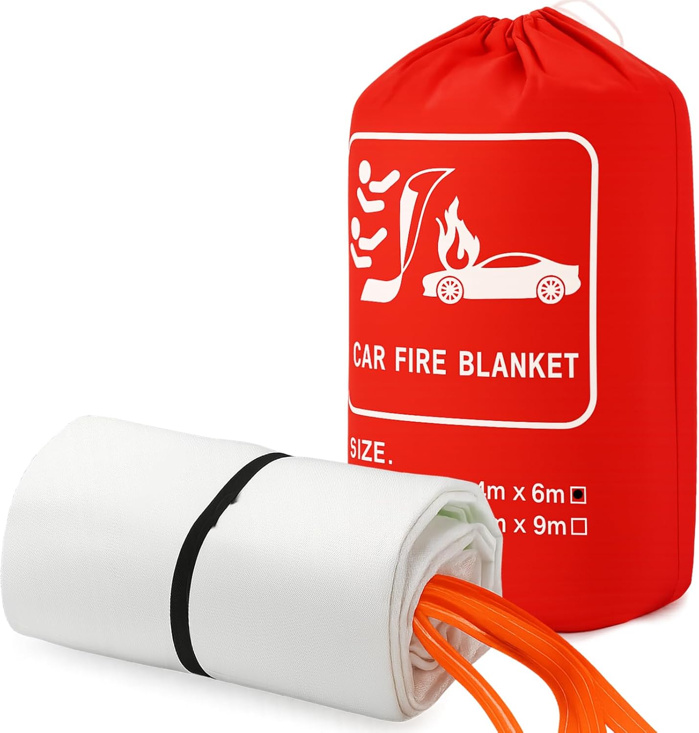 4x6m Emergency Fire Blanket for Car EV Vehicle Portable Extinguisher